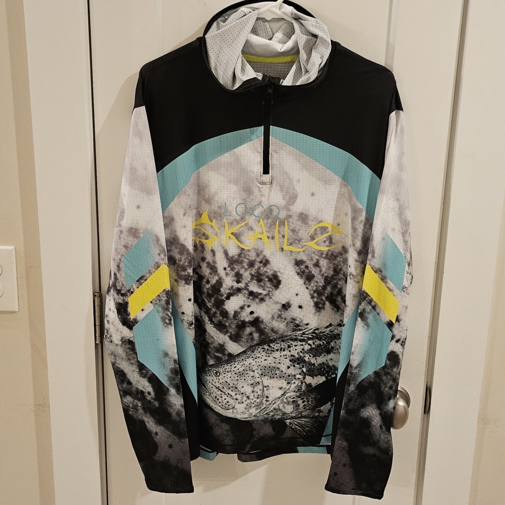 NWOT Loco Skailz Performance Long Sleeve UV Fishing Hoodie - Size XL